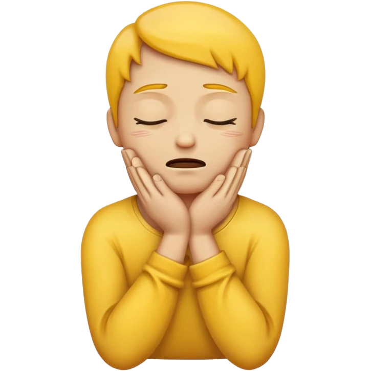 yellow face emoji, eyes closed, hands crossed over its own neck as if choking itself emoji