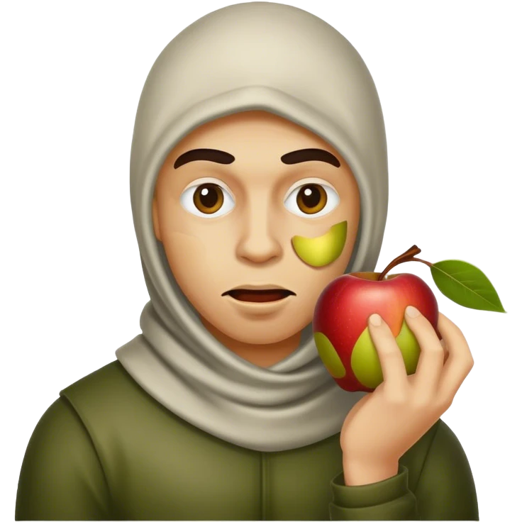 robber eating apples emoji