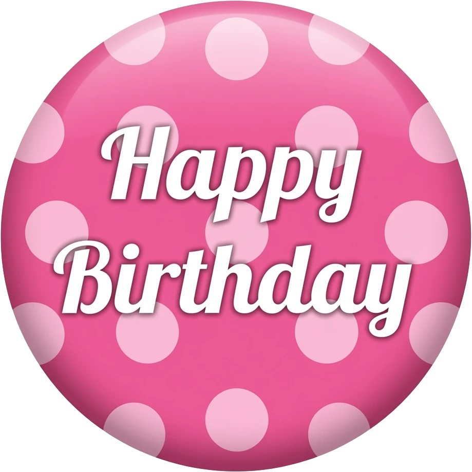 PINK POLKA DOT  HAPPY BIRTHDAY emoji