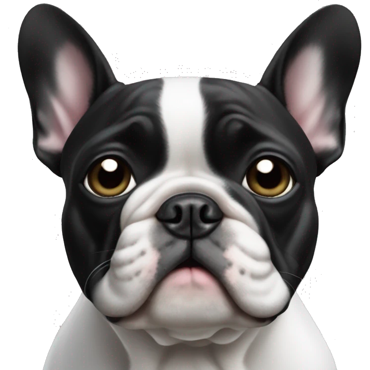 Black and white french bulldog emoji