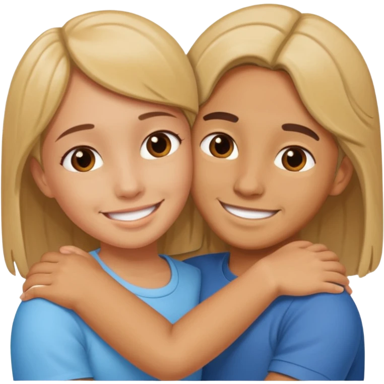  un homme serre sa sœur dans ses bras emoji
