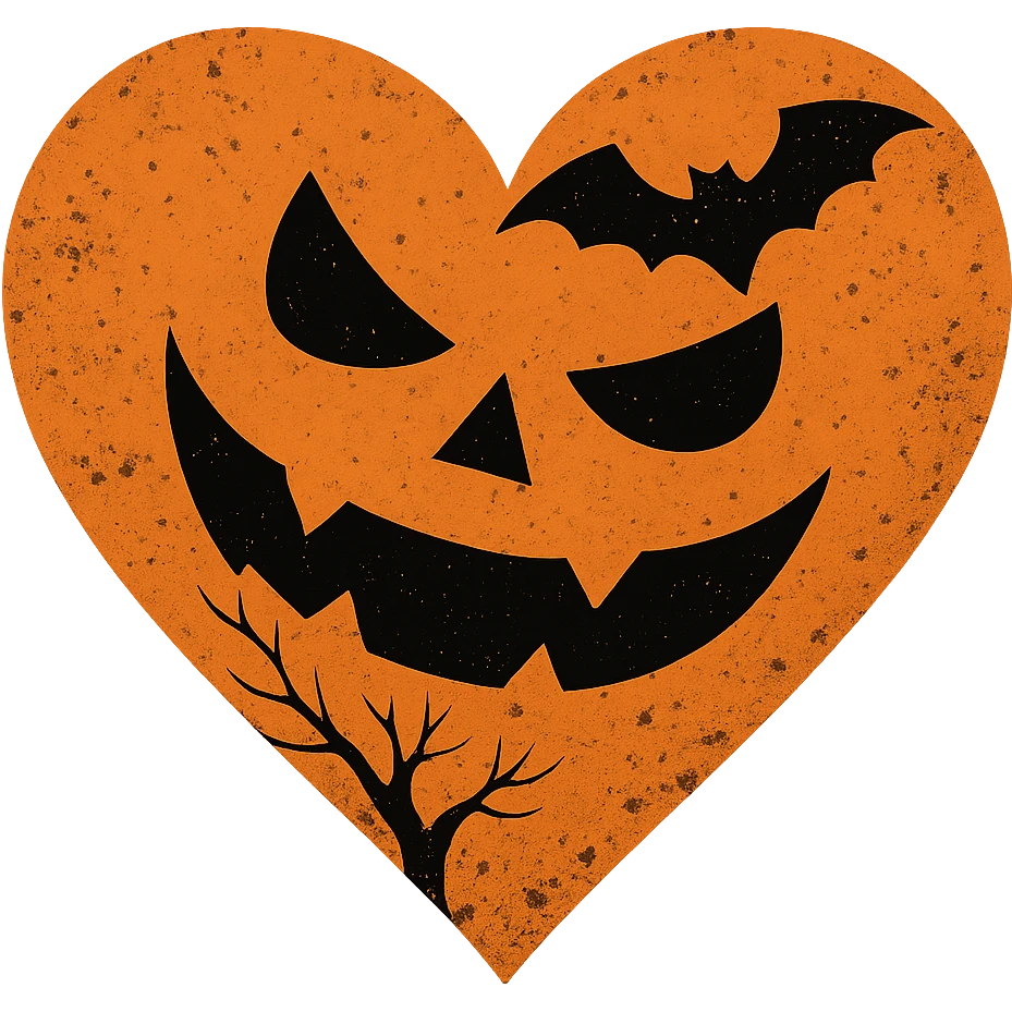 Halloween heart, remove background emoji