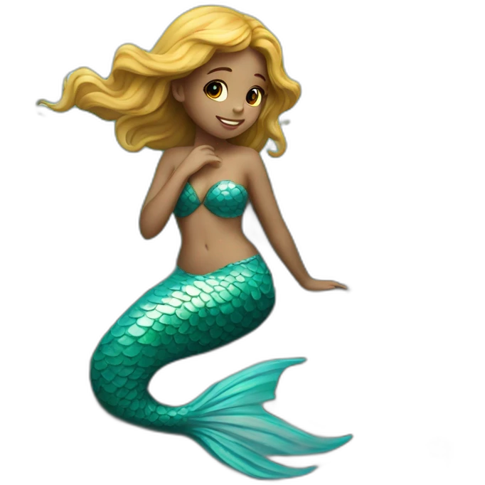 beautiful mermaid on stone emoji