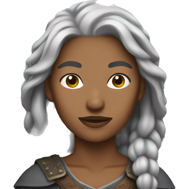Warrior woman gray hair emoji