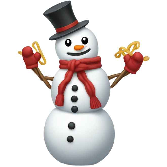 snowman with noodle arms emoji