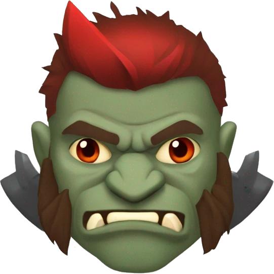 armored orc berserker with red beard & mohican emoji