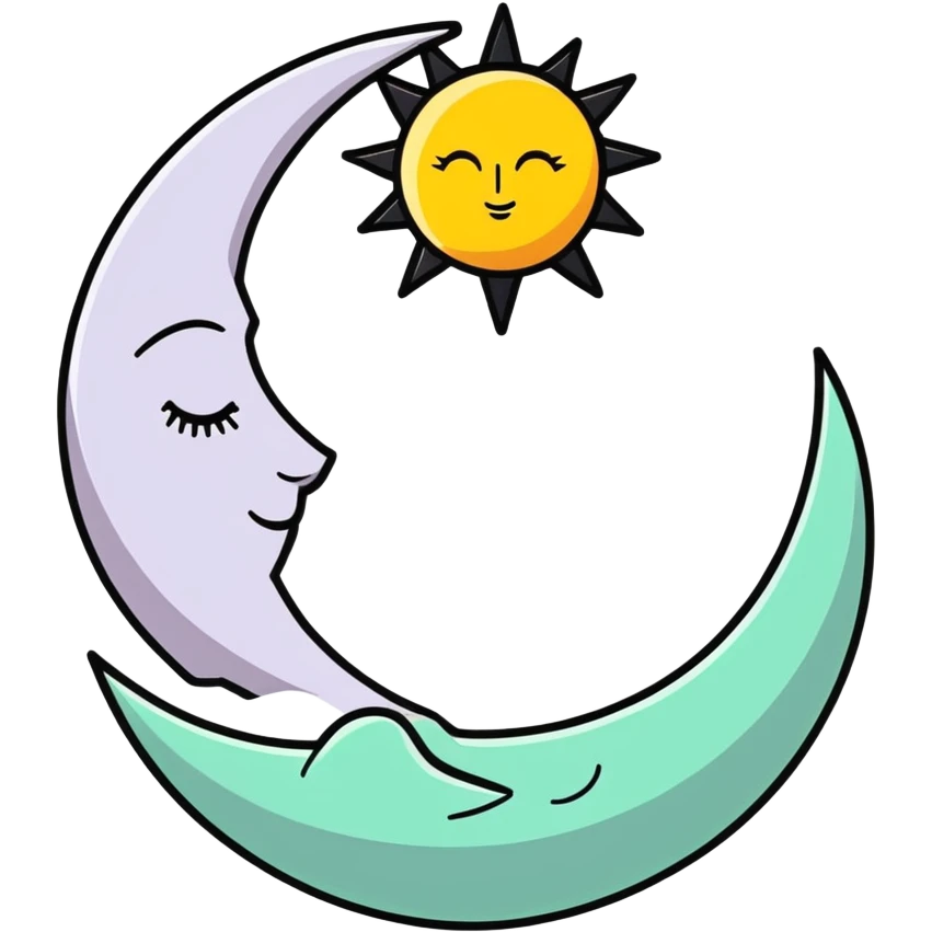 The Sun and Moon Vintage emoji