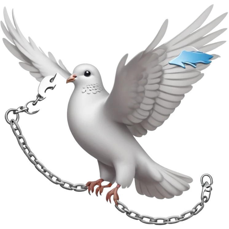 Freedom, the dove flies away, the chains are broken emoji