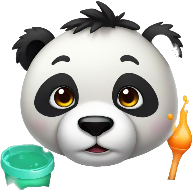 Panda with a sore throat and sick emoji