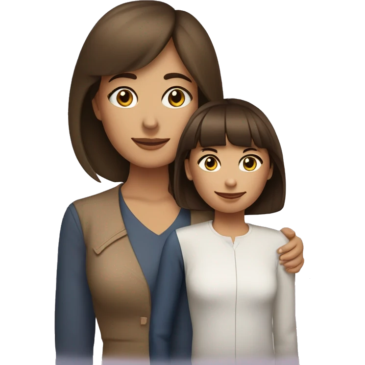 mom and daughter entrepeneurs, the daughter had bangs and brown brunette, both are brunette mom is more lighter brunnette emoji