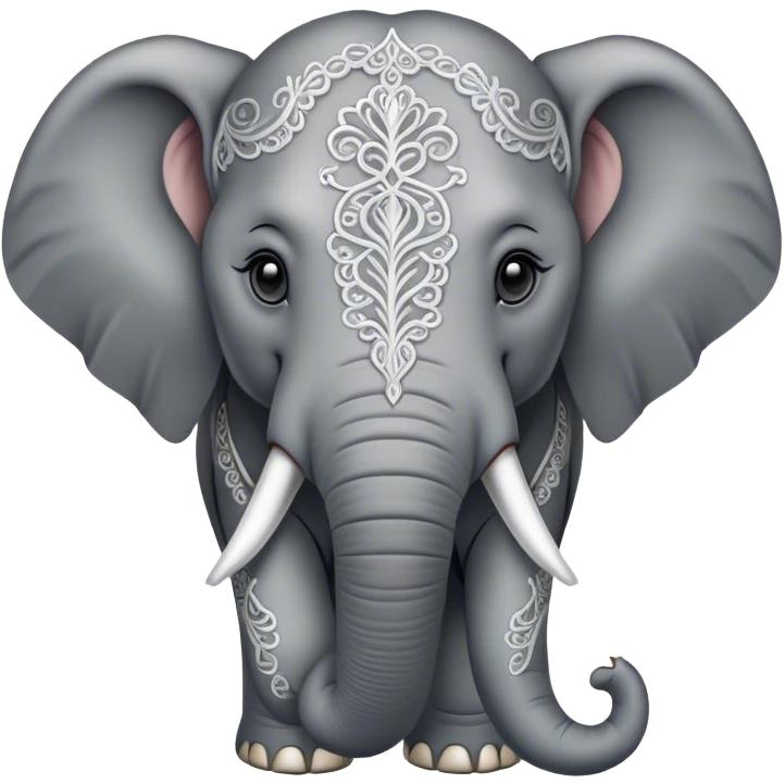 Vintage circus elephant wearing filigree emoji
