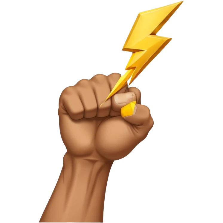 fist gripping a lightning bolt emoji