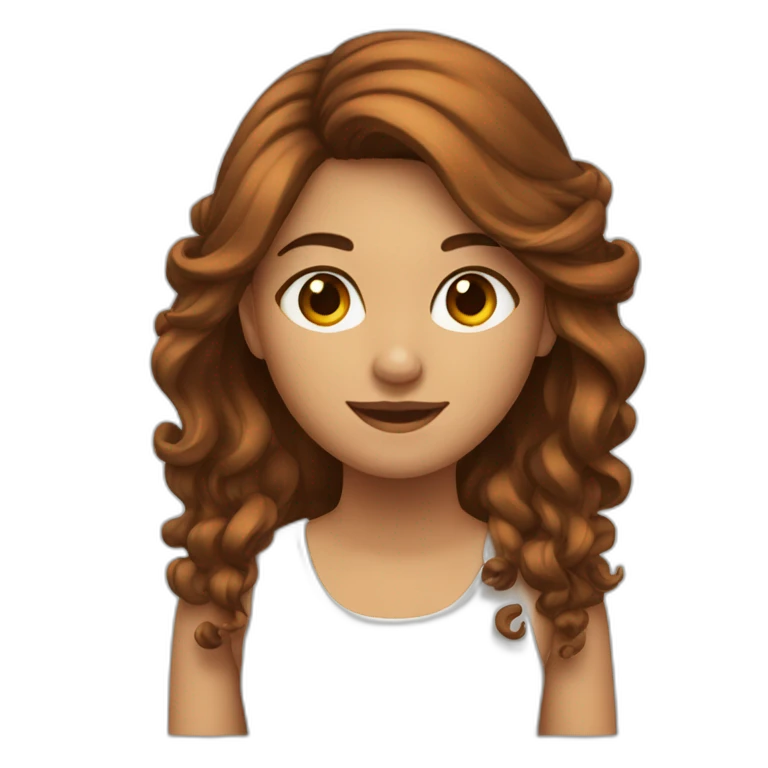 Fille cheveux marron emoji