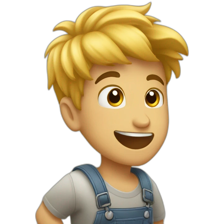 joven muchacho festejando estirando los brazos hacia arriba feliz emoji