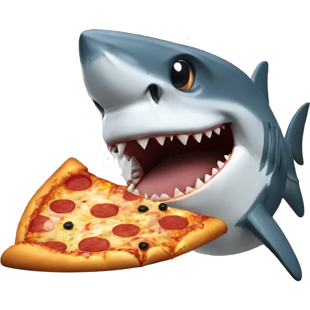Shark eating pizza emoji