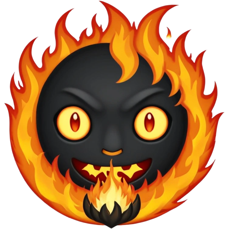 The world being overcome by evil spirits and fire emoji