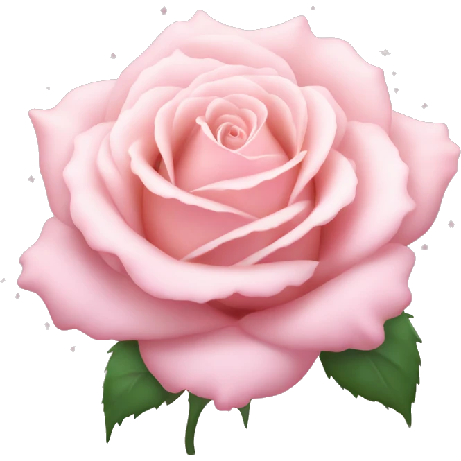 Rose "A fully bloomed pastel pink rose with delicate, silky petals that radiate a soft glow, surrounded by tiny sparkles and a faint shimmering mist." emoji