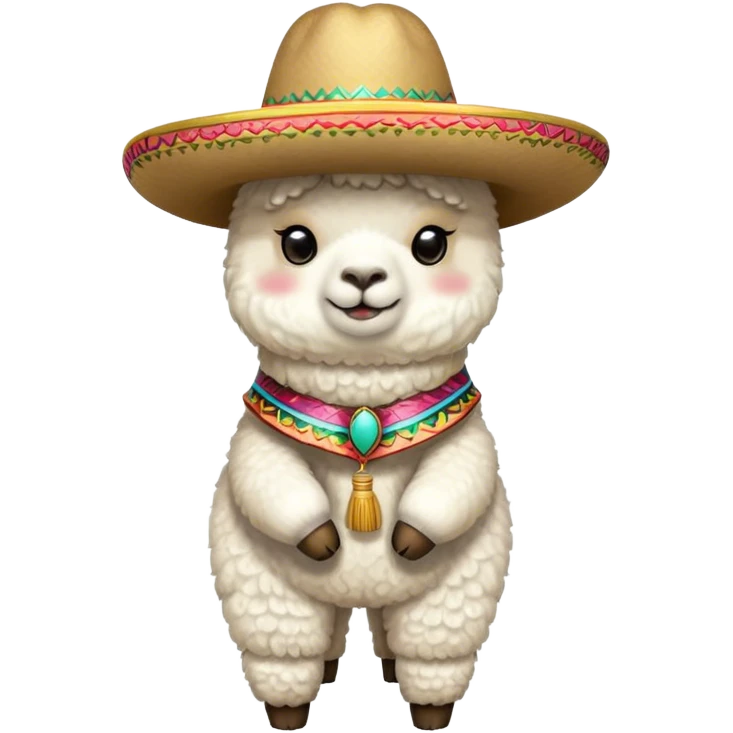 alpaca with a mariachi hat emoji