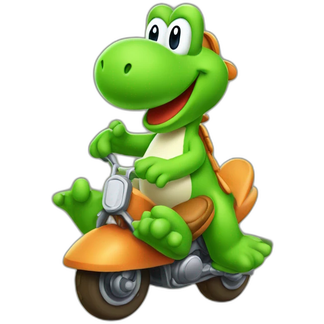 Yoshi riding on yoshi emoji