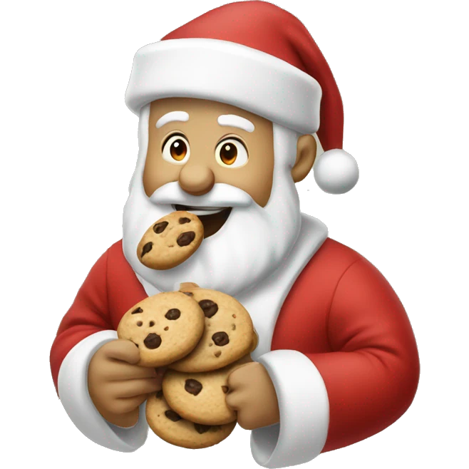 Santa eating cookies emoji