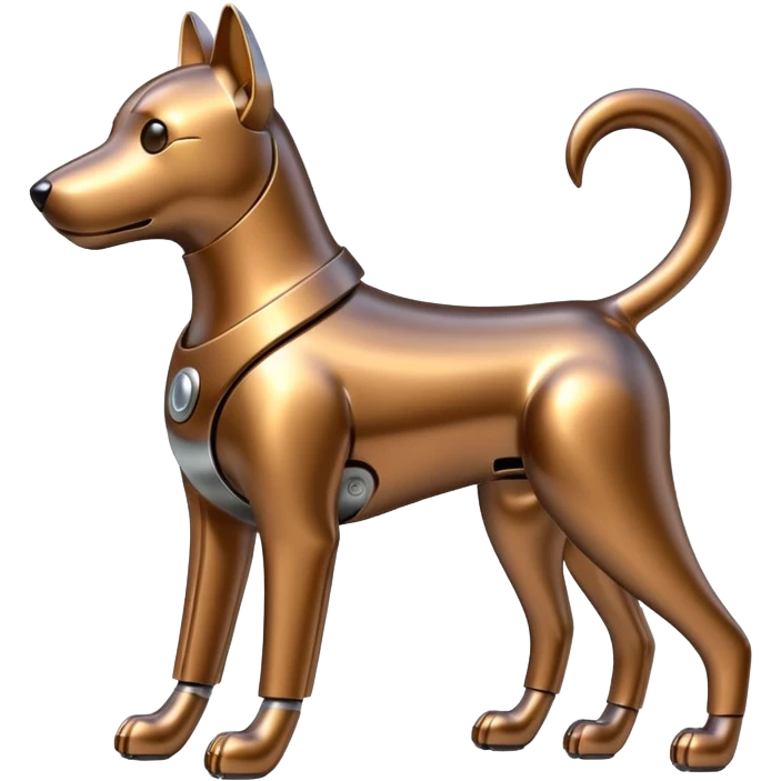 Robots Dog Bot – Mechanical dog with metal body, wagging tail emoji