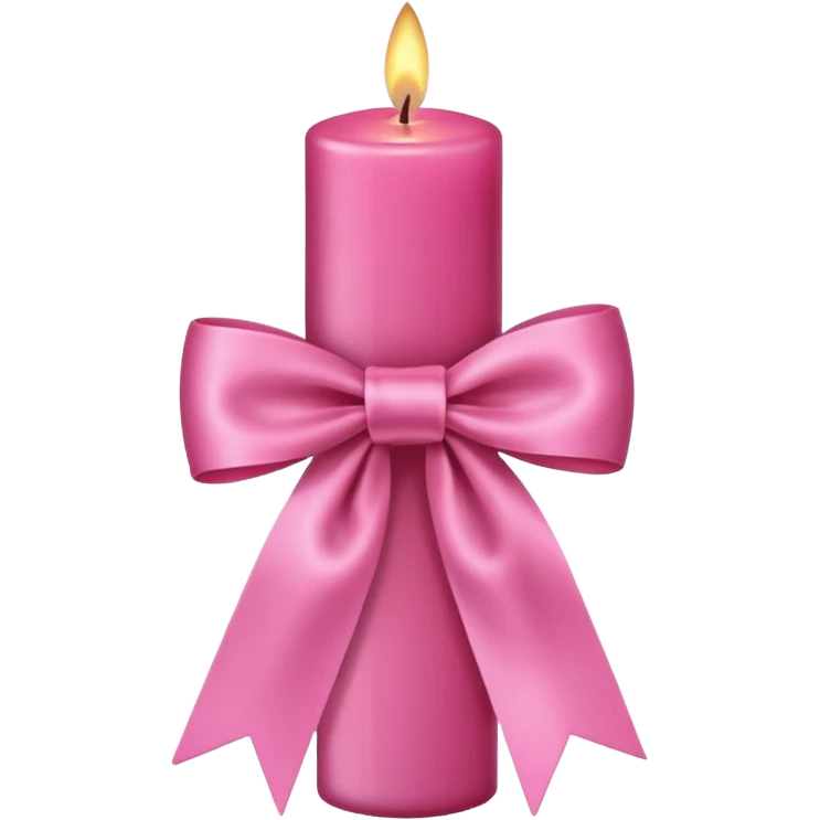 Pink candle with pink ribbon emoji
