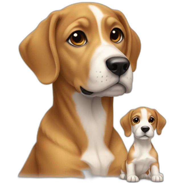 Chiot avec sa mère emoji