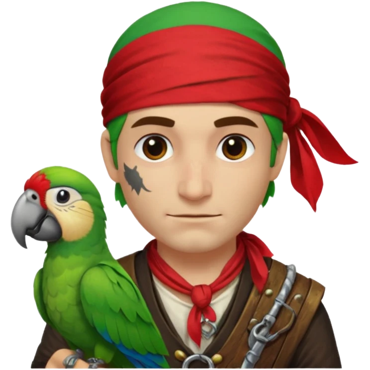 pirate and parrot emoji