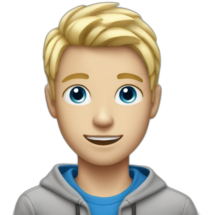 teenage boy with blonde hair and blue eyes emoji