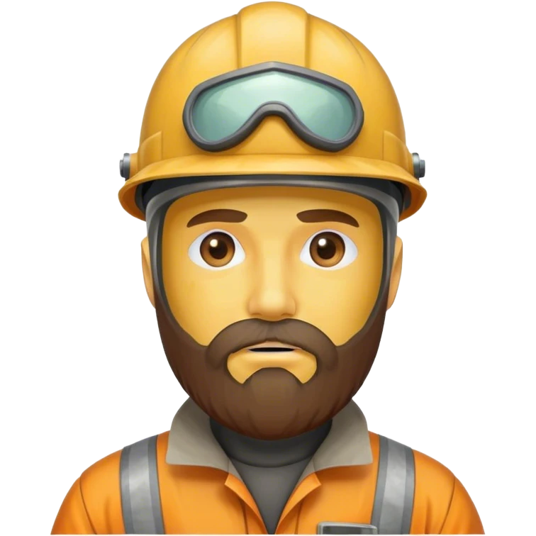 30 inch beard brown cap nuclear worker  emoji