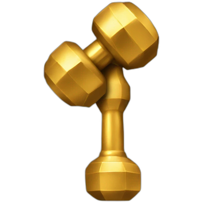 Golden dumbell emoji