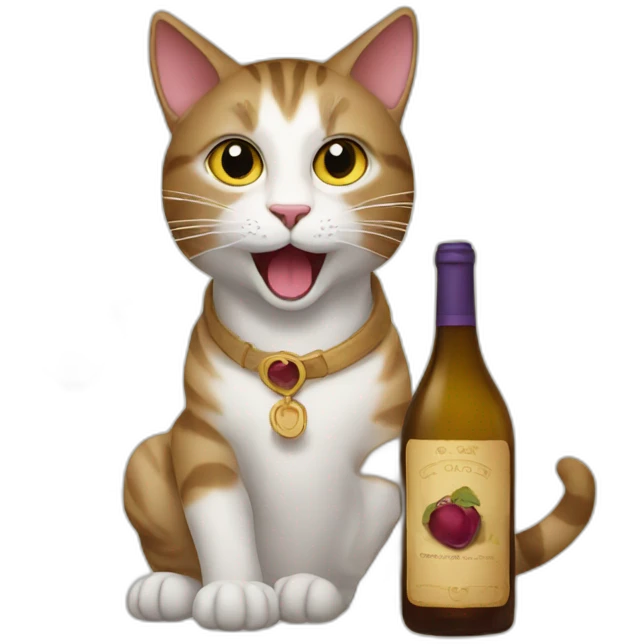 Cat drinking wine emoji