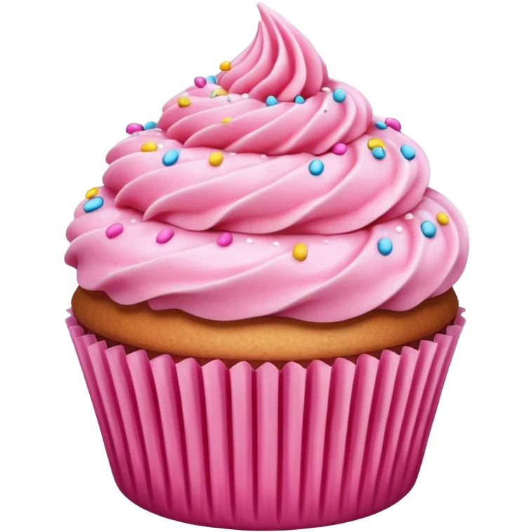 Cupcake with pink icing emoji