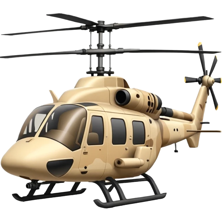 Desert camo helicopter with cannon emoji