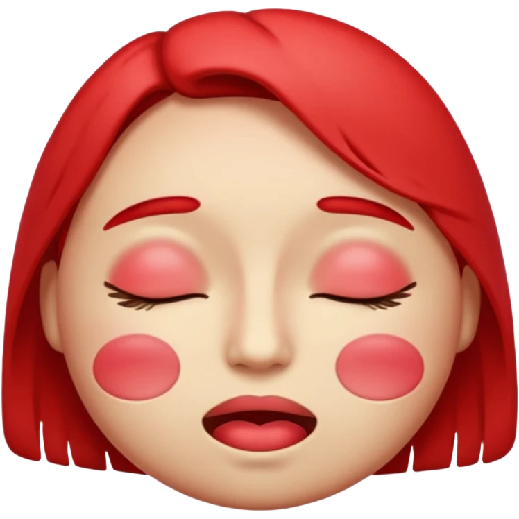 Hot face emoji with close eye. very blushy emoji
