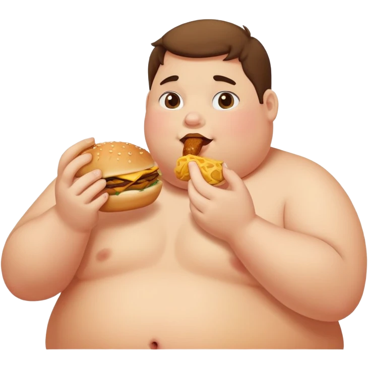 Fat person eating food emoji