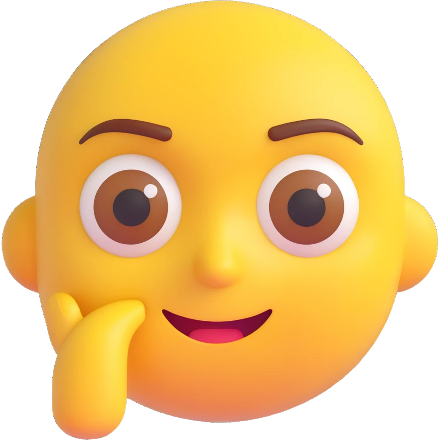 animated yellow emoji with neutral expression, right eyebrow raises, left eyebrow lowers slightly, eyes glance left with subtle side-eye, mouth neutral or slightly tight, seamless loop, transparent background, high resolution GIF emoji