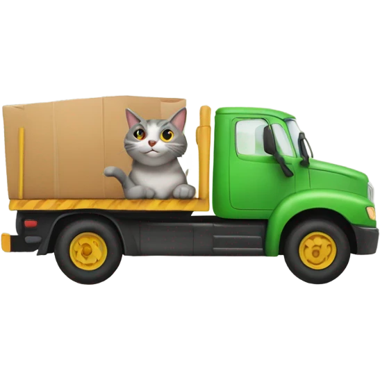 Cat driving truck emoji