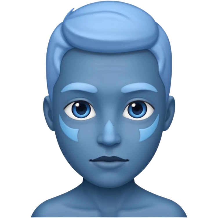 A blue human emoji