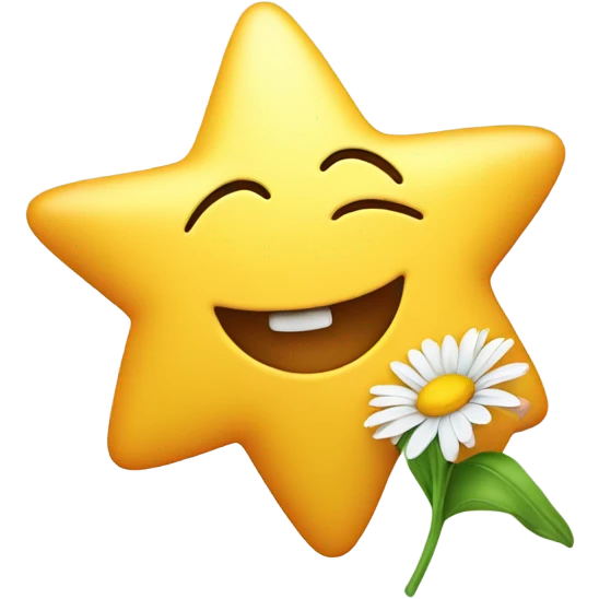 Happy Star with a Daisy emoji