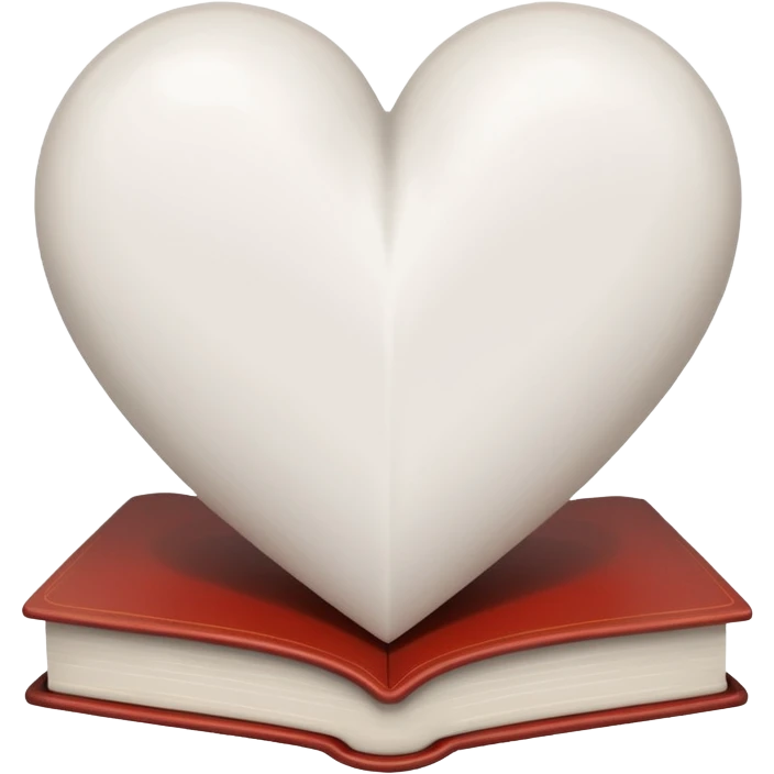 white heart with books inside emoji