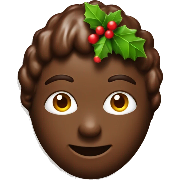 folhado de chocolate com forma de árvore de natal  emoji