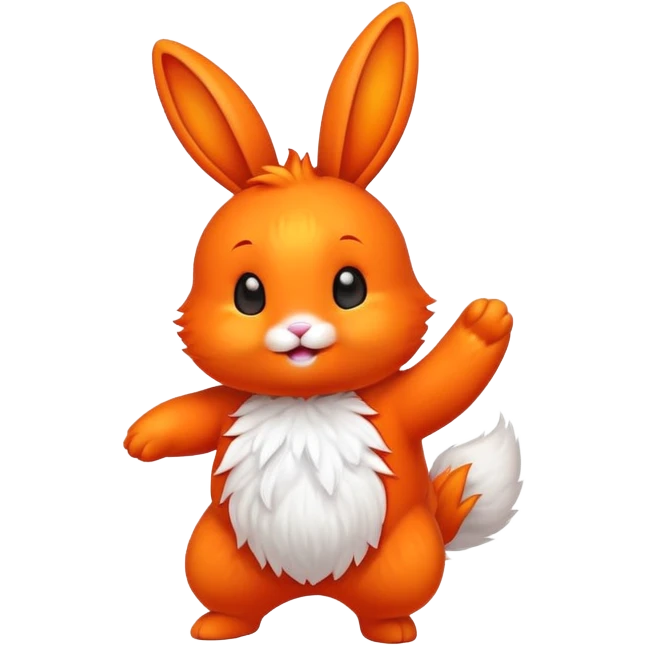 Cute fire bunny emoji