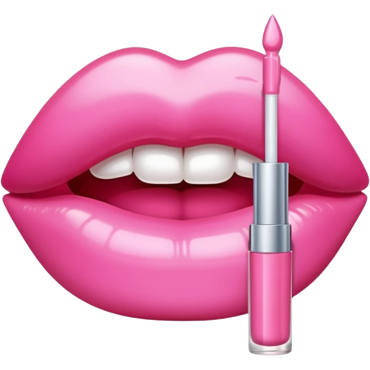 صورتی  لب لیب گلاس emoji