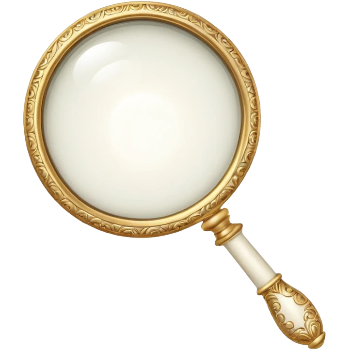glowing white victorian magnifying glass emoji