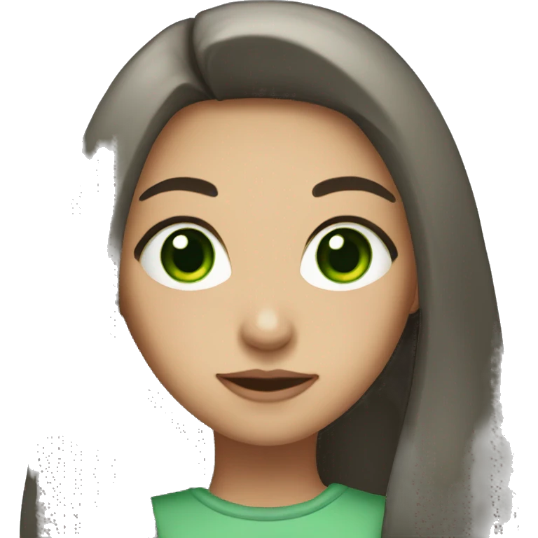 girl with green eyes and long dark hair emoji