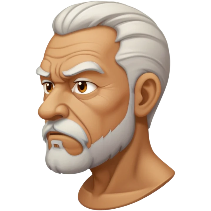 old angry man in profile view with a goatee emoji