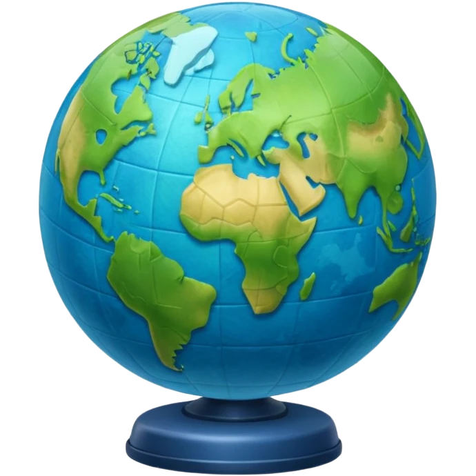 crea una imagen de un globo terraqueo con un poco de inclinación emoji