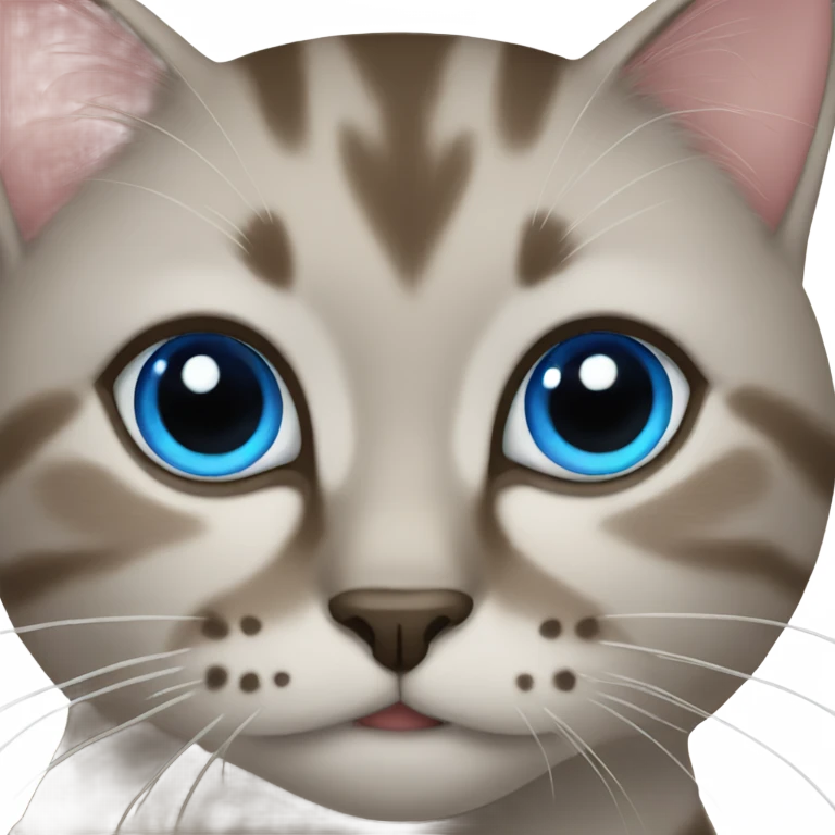 a cat with blue eyes and a heart emoji