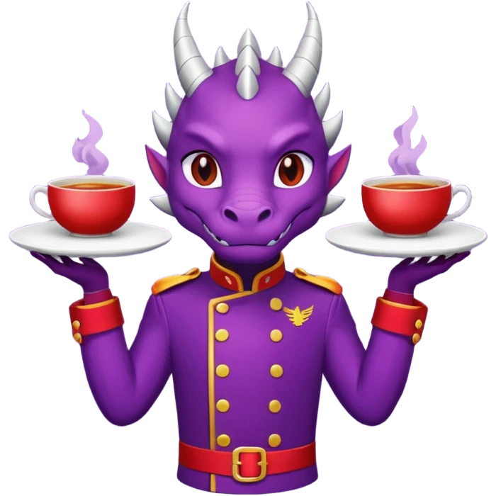 dragon serveur restaurant, pop art, flat emoji